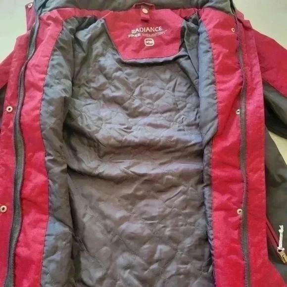 FREE COUNTRY, radiance size small fushia/pink jacket with gray - Picture 4 of 7
